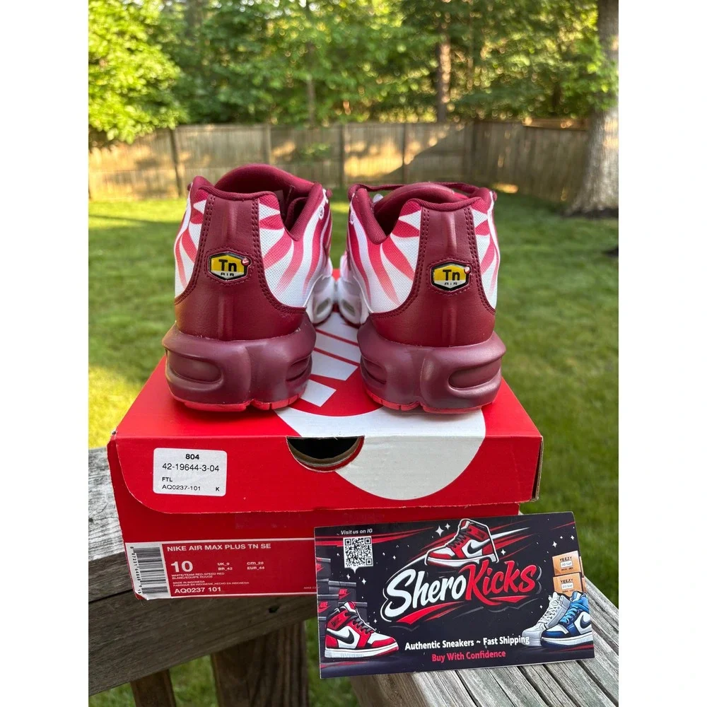 Nike Air Max Plus TN SE Team‎ Red Speed Red White AQ0237-101 Mens Size 10
